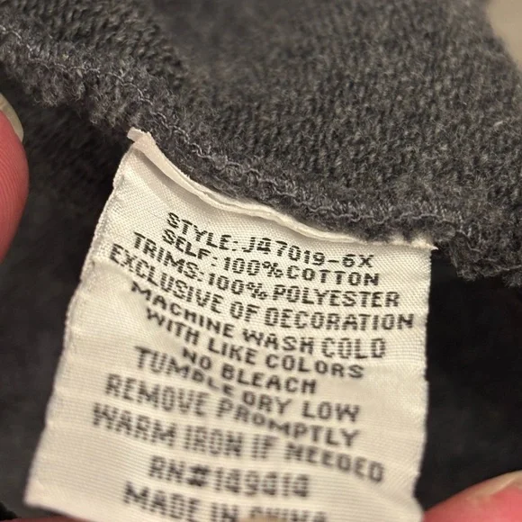 Johnny was Embroidered Floral Hooded Sweatshirt - Charcoal Gray - Picture 9 of 9